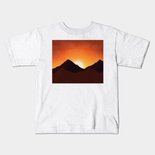 Mountain range sunrise Kids T-Shirt